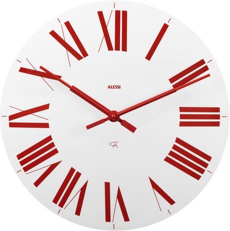Buy the Alessi Firenze White Red Clock online at smithsofloughton.com