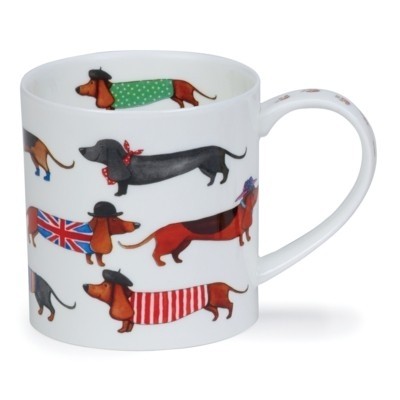 Buy the Dunoon Orkney Mug Dashing Dogs Corgi online at smithsofloughton.com
