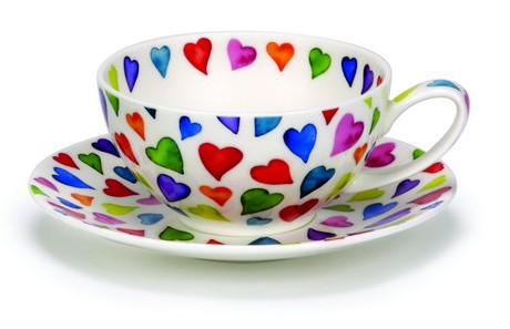 Buy the Dunoon Tea for One Cup and Saucer Warm Hearts online at smithsofloughton.com