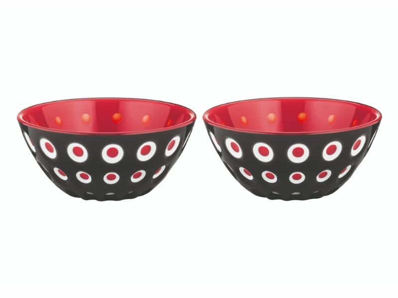 Buy the Guzzini Le Murrine Bowl Black Red 12cm Pair online at smithsofloughton.com 