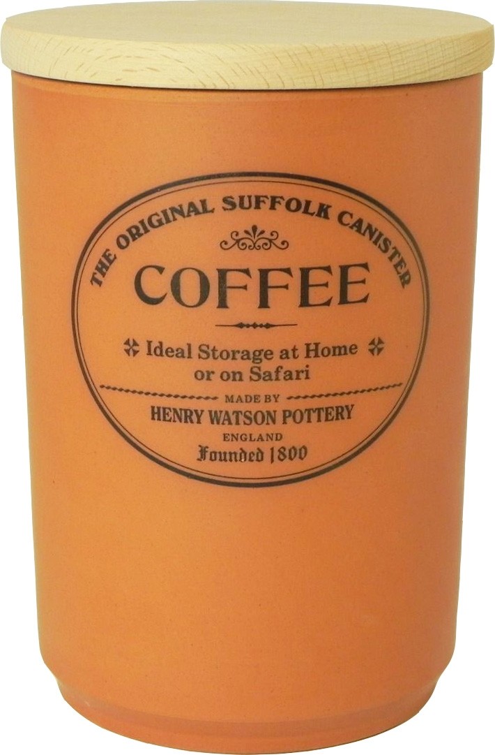 Buy the Henry Watson's Original Suffolk Terracotta Coffee Canister Beech Lid online at smithsofloughton.com