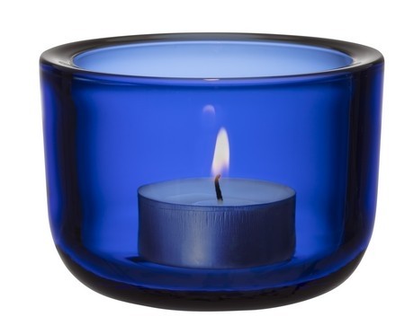 Buy the Iittala Valkea Tealight Candle Holder Ultramarine Blue online at smithsofloughton.com