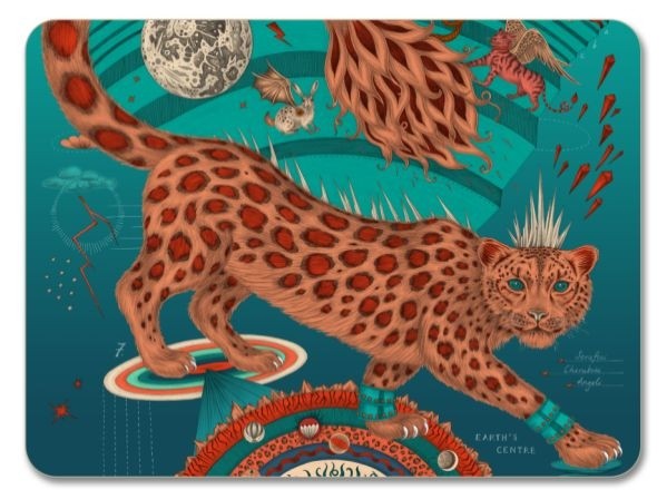 Buy the Jamida Emma J Shipley Snow Leopard Teal Placemat 29cm online at smithsofloughton.com