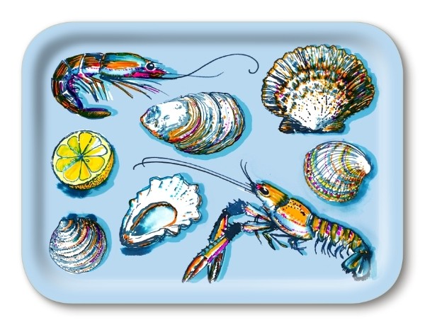 Buy the Jamida Michael Angove Seafood Navy Tray online at smithsofloughton.com