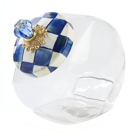 Buy the MacKenzie Childs Cookie Jar in Royal Check online at smithsofloughton.com