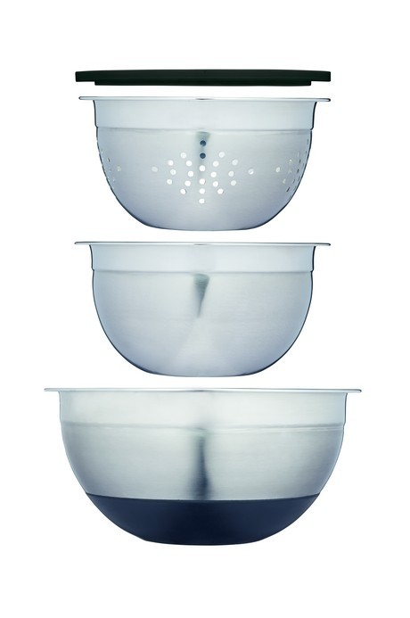 Buy the MasterClass Stainless Steel Three Piece Bowl Set with Colander online at smithsofloughton.com
