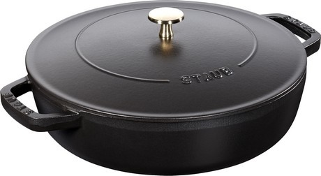 Buy the Staub Cocotte Round Cast Iron Saute Pan Black 28cm online at smithsofloughton.com