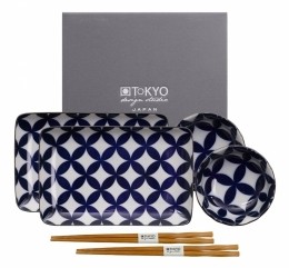 Buy the Tokyo Design Studio Kotobuki Plate Set Blue and White online at smithsofloughton.com