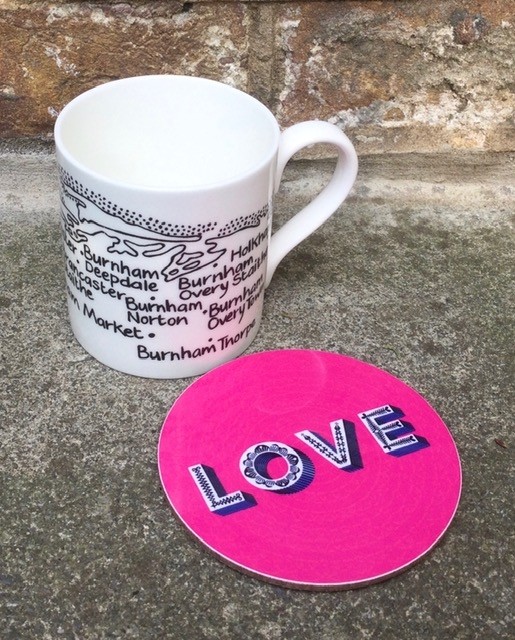 Purchase your Jamida Word Collection Love Bright Pink Coaster online at smithsofloughton.com