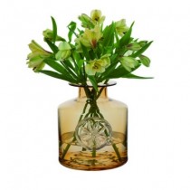 Buy the Dartington Flower Bottle Clematis Amber online at smithsofloughton.com 
