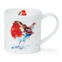 Buy the Dunoon Orkney Mug Fluffy Feather Robin online at smithsofloughton.com