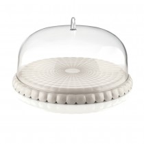 Buy the Guzzini Tiffany Cake Stand Flat And Dome Milk White 30cm online at smithsofloughton.com