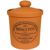 Buy the Henry Watson's Original Suffolk Terracotta Rimmed Biscuit Barrel online at smithsofloughton.com