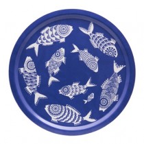 Buy the Jamida Asta Barrington Shoal of Fish Blue Round Tray 39cm online at smithsofloughton.com