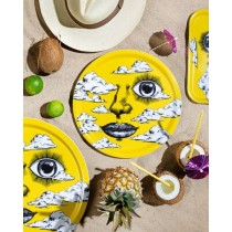 Buy the Jamida Michael Angove Enigmatic Sun Round Yellow Tray 31cm online at smithsofloughton.com