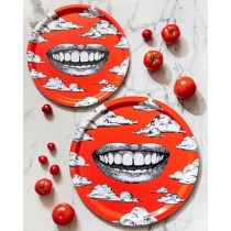 Buy the Jamida Michael Angove Fabulous Smile Round Red Tray 39cm online at smithsofloughton.com