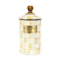 Buy the MacKenzie Childs Parchment Check Canister Large online at smithsofloughton.com