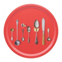 Buy the Michael Angove - Cutlery Red - Circular Tray 39cm online at smithsofloughton.com