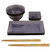 Buy the Tokyo Design Studio Glassy Blue Giftset 8pcs Wave Design online at smithsofloughton.com