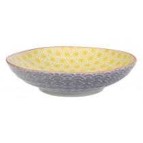 Buy the Tokyo Design Studio Star Wave Flat Bowl Yellow online at smithsofloughton.com