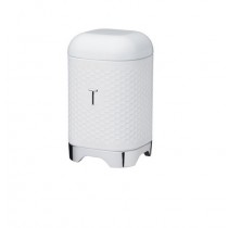 Buy the white Lovello Retro Tea Canister with Geometric Textured Finish online from smithsofloughton.com