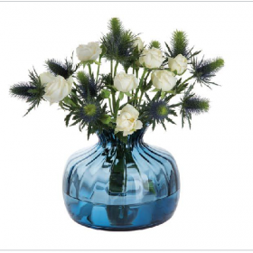 Dartington Crystal Cushion Ink Blue Vase