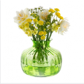 Dartington Crystal Cushion Lime Green Vase