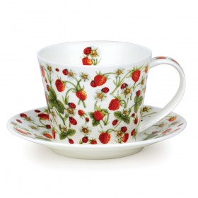 Dunoon Breakfast Cup and Saucer Dovedale Strawberry