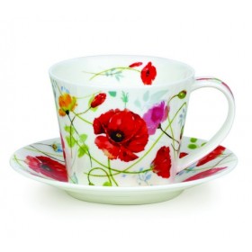 Dunoon Breakfast Cup and Saucer Poppy 