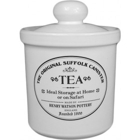 Henry Watson Original Suffolk Arctic White Rimmed Tea Canister