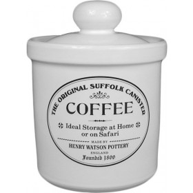Henry Watson Original Suffolk Arctic White Rimmed Coffee Canister