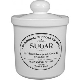 Henry Watson Original Suffolk Arctic White Rimmed Sugar Canister