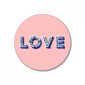 Jamida Word Collection Love Pink Drinks Drinks Coaster 