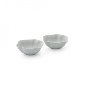 Sophie Conran for Portmeirion Set of 2 Floret Small Serving Bowls Dove Grey 