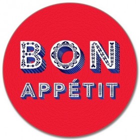 Jamida Word Collection Bon Appétit Red Placemat 28cm