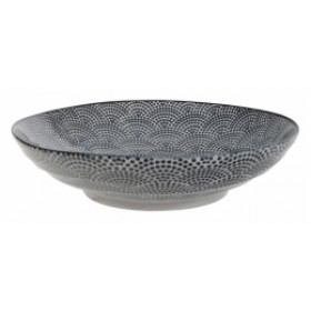 Tokyo Design Studio Nippon Black Pasta Bowl Dots 21cm