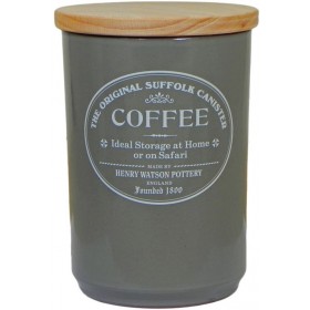Henry Watson Original Suffolk Slate Grey Coffee Canister With Beech Lid