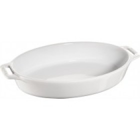Staub Ceramic Oval Baking Dish White 17cm