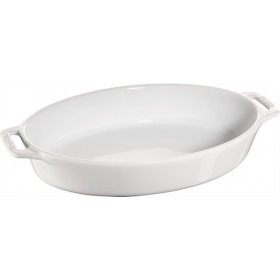 Staub Ceramic Oval Baking Dish White 29cm