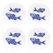 Jamida Asta Barrington Shoal of Fish White 4pc Drinks Coaster