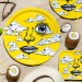 Buy the Jamida Michael Angove Enigmatic Sun Round Yellow Tray 39cm online at smithsofloughton.com 