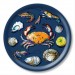 Jamida Michael Angove Seafood Navy Blue Round Tray 39cm 