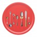 Jamida Michael Angove Cutlery Red Round Tray 39cm