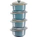Buy the Staub Ceramic Cocotte Set of Four 10cm Turquoise online at smithsofloughton.com 
