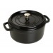 Buy this Staub Black Round Cast Iron Cocotte casserole 28cm online at smithsofloughton.com